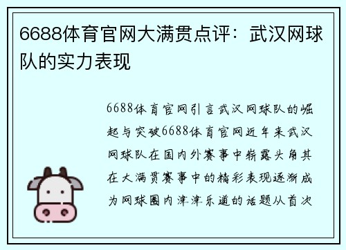 6688体育官网大满贯点评：武汉网球队的实力表现